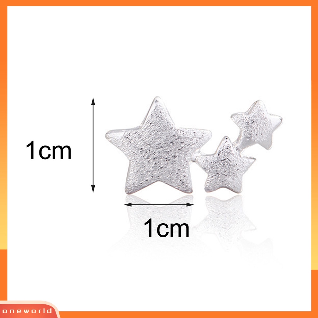 [WONE] 1pasang 3bintang Ear Studs Perhiasan Elegan Indah Lucu Ringan Anting Stud Untuk Pernikahan