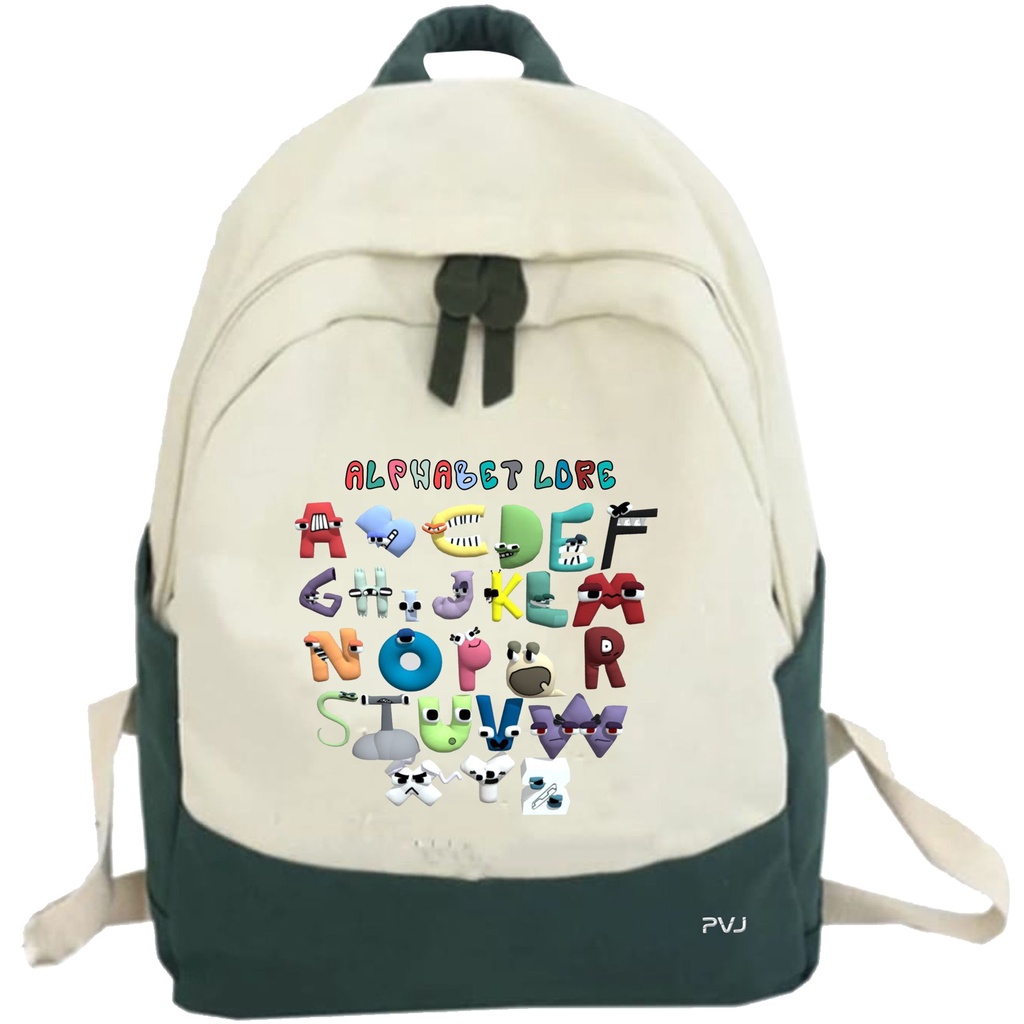 PVJ - Tas Ransel Anak Sekolah Motif Alphabet Role Unisex