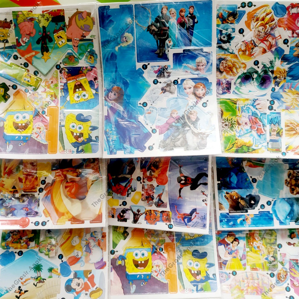 MURAH!!! Puzzle Rumah Bongkar Pasang Karakter Princess Frozen Spongebob