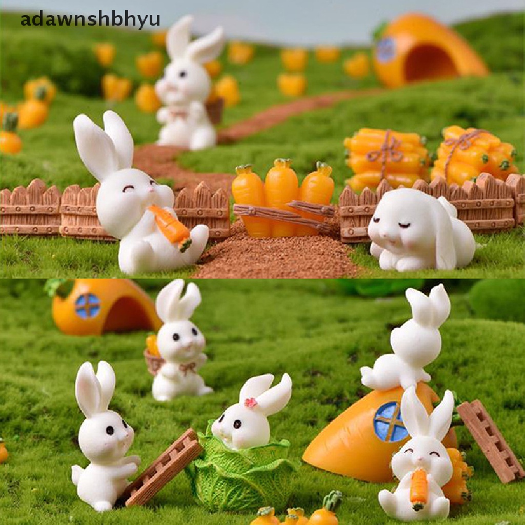 Adawnshbhyu Patung Kelinci Micro Landscape DIY Dekorasi Rumah Miniatur Peri Dekorasi Taman ID