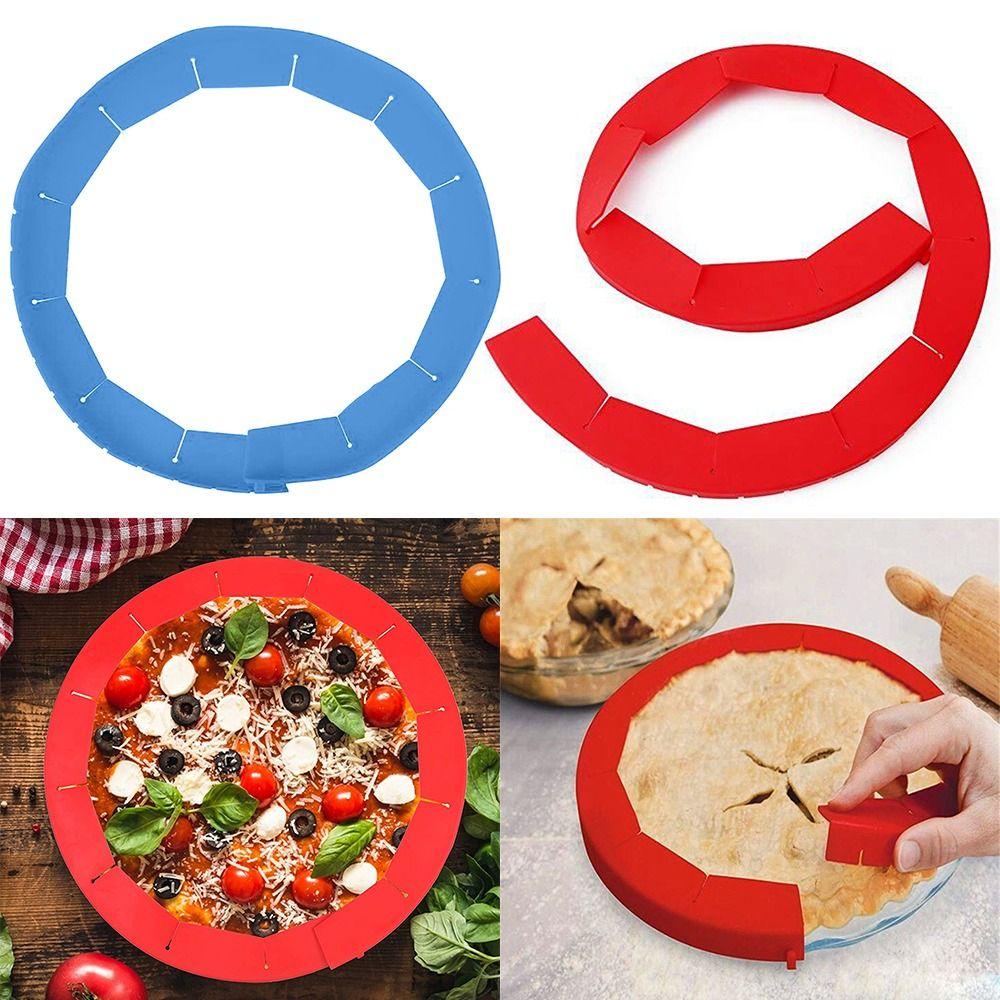 R-FLOWER Adjustable Pelindung Kerak Pai Aksesori Dapur Alat Kerak Pai Pie Saver Baking Pie Ring