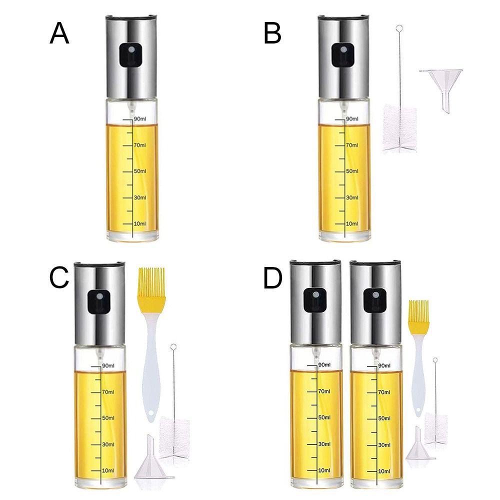 R-FLOWER Glass Olive Oil Sprayer Botol Semprotan Minyak Rumah Tangga Dispense Minyak Dapur Saus Masak