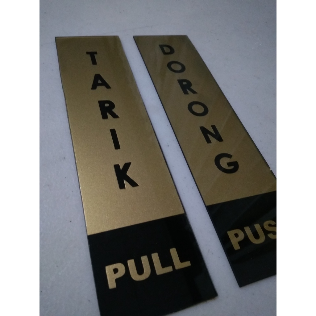 

Sign Simbol Tarik Dorong Pull Push Gold Hitam