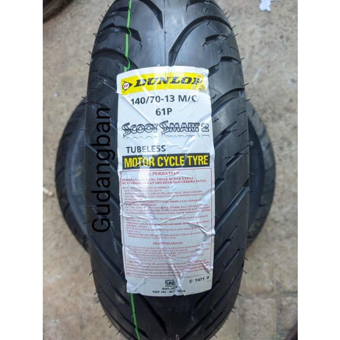 Dunlop Scoot Smart 2 Uk 140 70 13 TUBELESS ban motor Nmax ADV PCX160