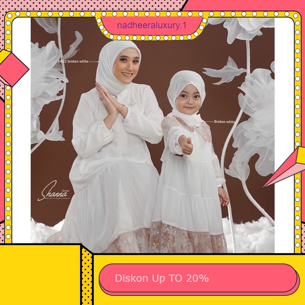 Terlaris. Ready stock. Terbaru DRESS COUPLE MOM & KIDS NADHEERA SHANNA DRESS BY NADHEERA LUXURY DRES