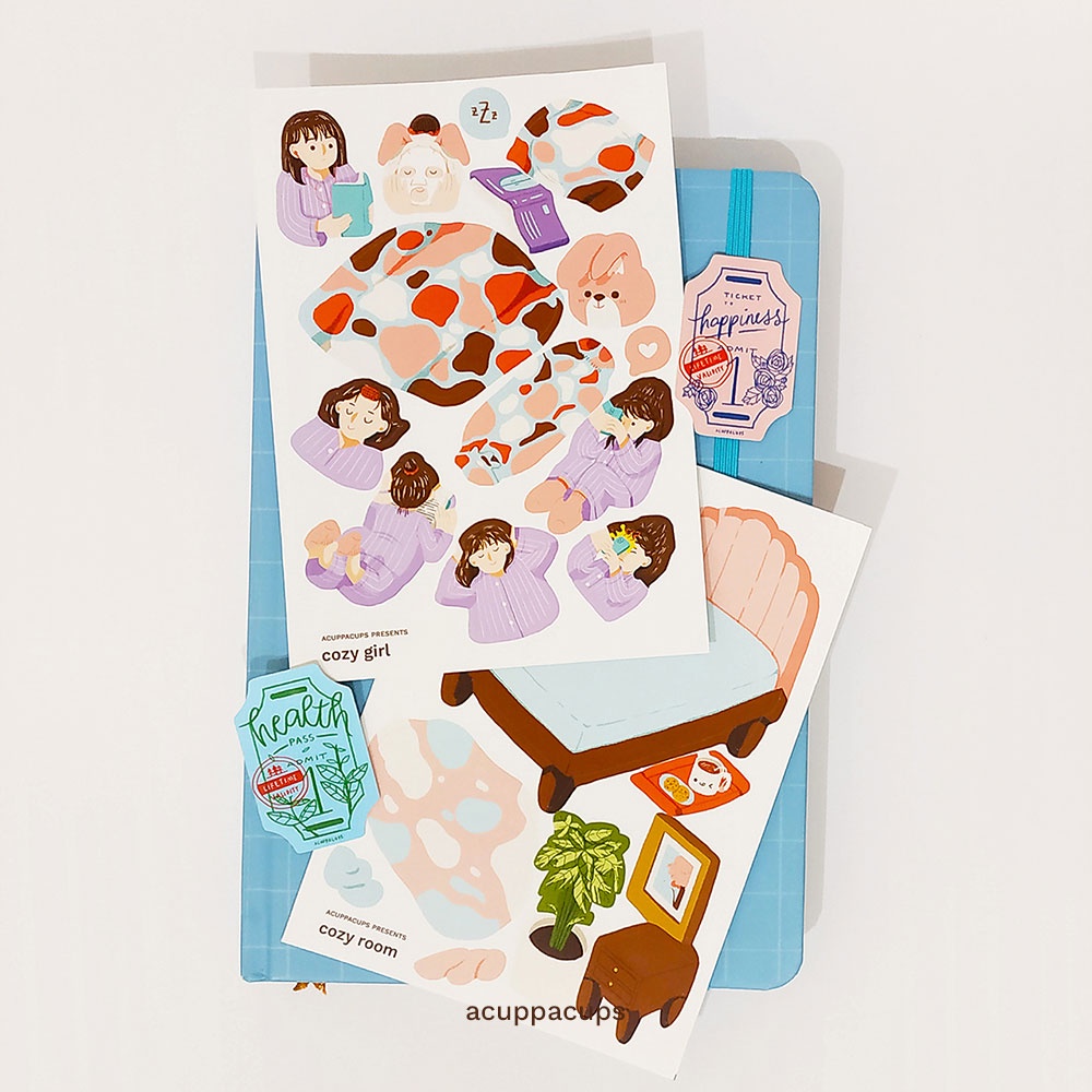 

ACUPPACUPS Cozy Series Sticker Sheet / Stiker Kiss Cut