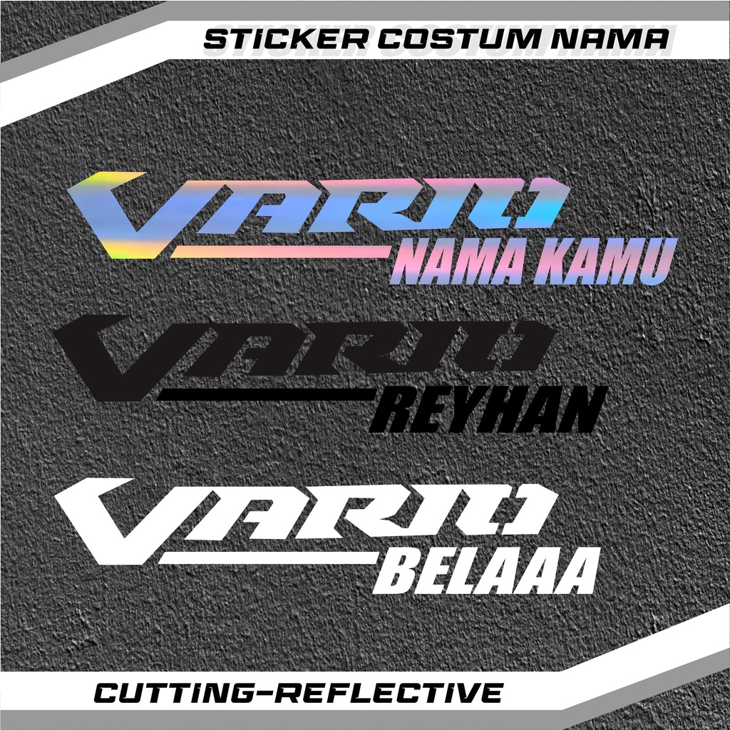stiker variasi motor vario request nama