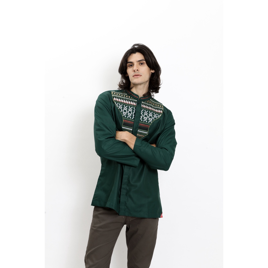 Preview Baju koko Itang Yunasz Limited Panjang Hijau Rabiah