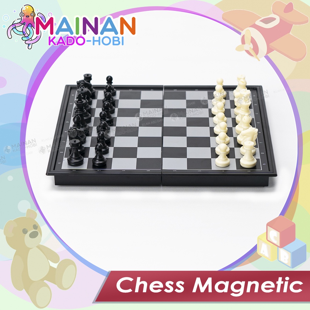 MAINAN ANAK CHESS MAGNETIC PAPAN CATUR MAGNET LIPAT PORTABLE TOYS