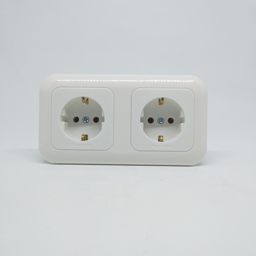 STOP KONTAK GANDA/DOUBLE NON CP PANASONIC WIDE SERIES WHITE WEJP11322-7