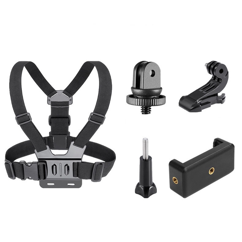 【COD】Body Chest Strap Tali Dada Handphone & Mount Kamera  Body Belt Holder HP Clip Clamp Smartphone Universal chest belt  holder handphone camera vlog Youtuber Holder-5PCS/SET