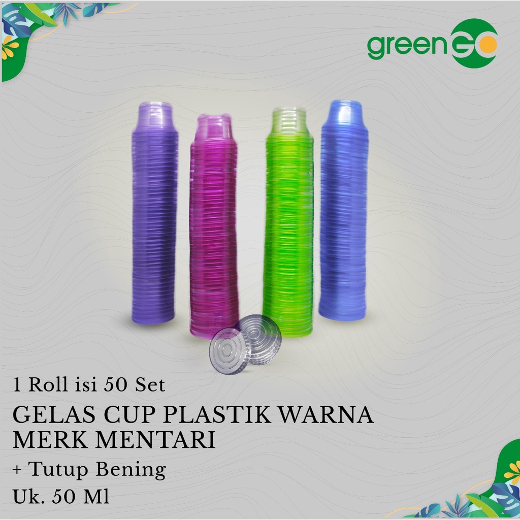 CUP SET TUTUP ISI 50 SET CUP WARNA 50ML SET TUTUP BENING CUP AGAR CUP JELLY WARNA WARNI TRANSPARANT 