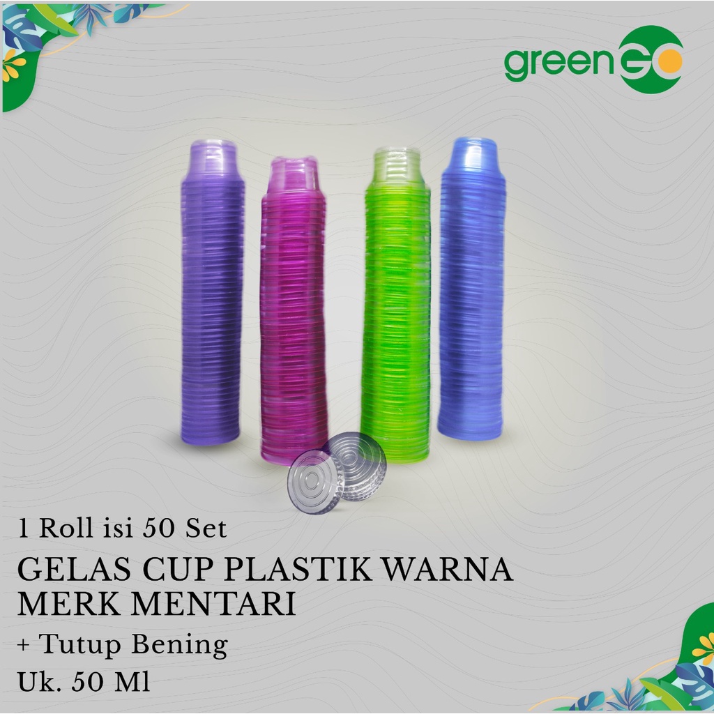 Jual Cup Set Tutup Isi 50 Set Cup Warna 50ml Set Tutup Bening Cup Agar Cup Jelly Warna Warni 0230