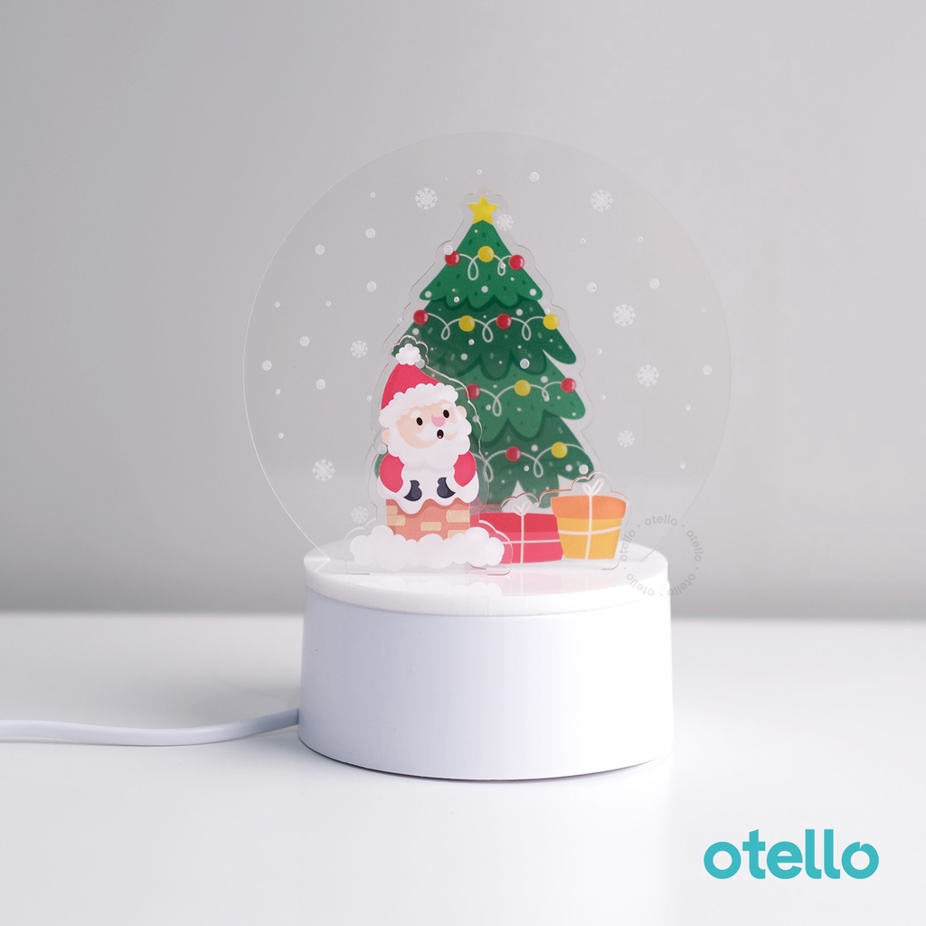 Dekorasi Lampu Natal Acrylic Santa Clause Hiasan Hadiah Pajangan Xmas Gift Hampers Christmas Acrylic Lamp