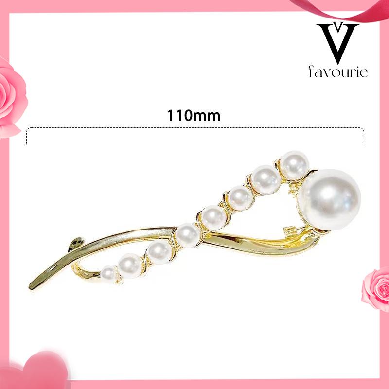 CODRetro Pearl Hairpin Elegan Alloy Jepit Rambut Claw Aksesori Rambut Fashion Wanita-FA