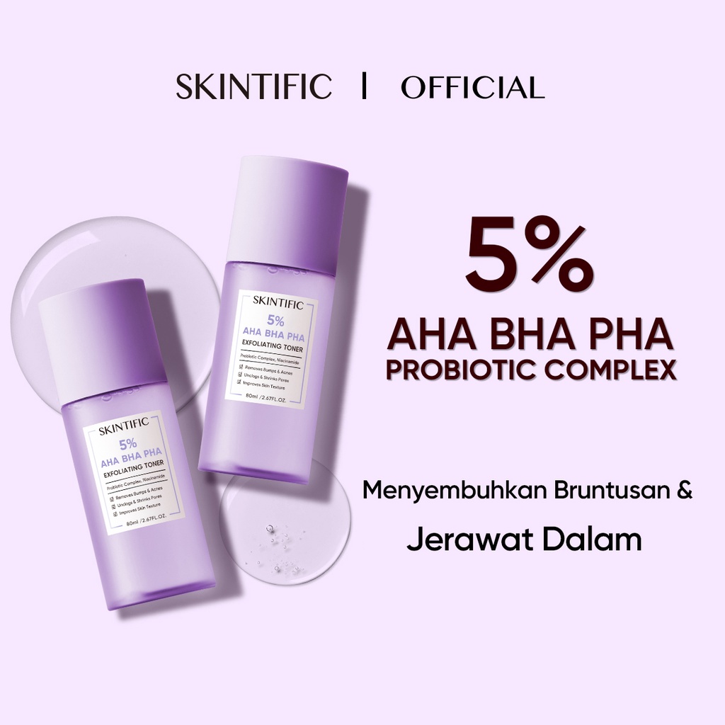 2 PCS SKINTIFIC - 5% Aha Bha Pha Exfoliating Toner  【BPOM】