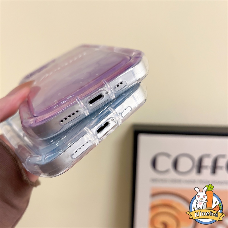 IPHONE Casing Kompatibel Untuk Iphone14 13 12 11 Pro Max X Xr Xs Max8 7 6 6s Plus Se2020 Dream Star Clear Sabun Phone Case Anti Jatuh Airbag Bumper Shockproof Soft Case Cover Pelindung