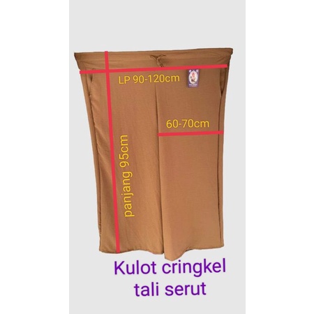 KULOT CRINKEL TALI SERUT (L-XL=45-70kg) (XXL-XXXL=70-95KG) kulot crinkel airflow polos