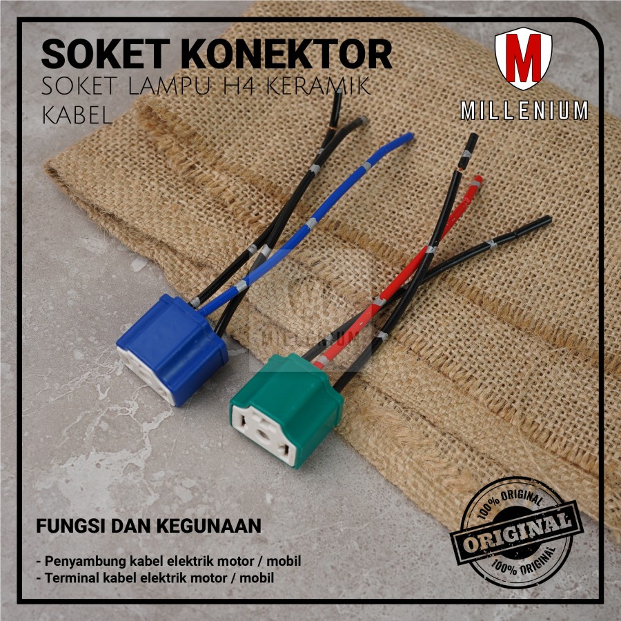 SOCKET SEAL BEAM CERAMIC - SOKET BOHLAM LAMPU H4 KERAMIK