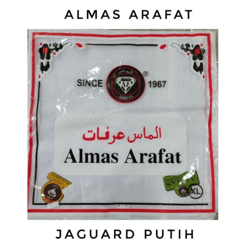 SORBAN ALMAS ARAFAT PUTIH POLOS