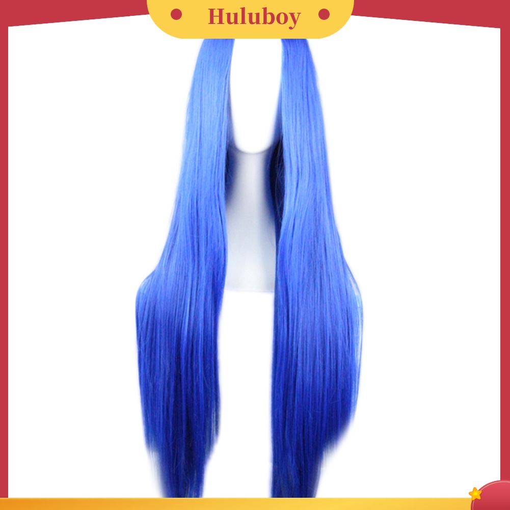 Rambut Palsu Wanita Model Panjang Lurus Warna Solid Untuk Cosplay