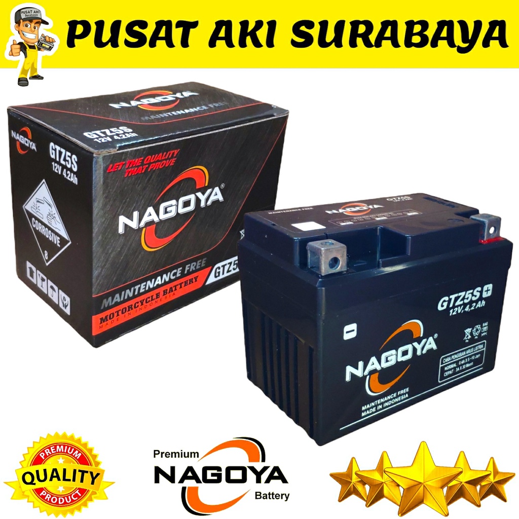 AKI KERING BERKUALITAS SUPER NAGOYA GTZ5S ACCU MF MOTOR YAMAHA MATIC MIO SOUL GT MIO J MIO SOUL MTZ5S YTZ5S YTZ4V DTZ5S