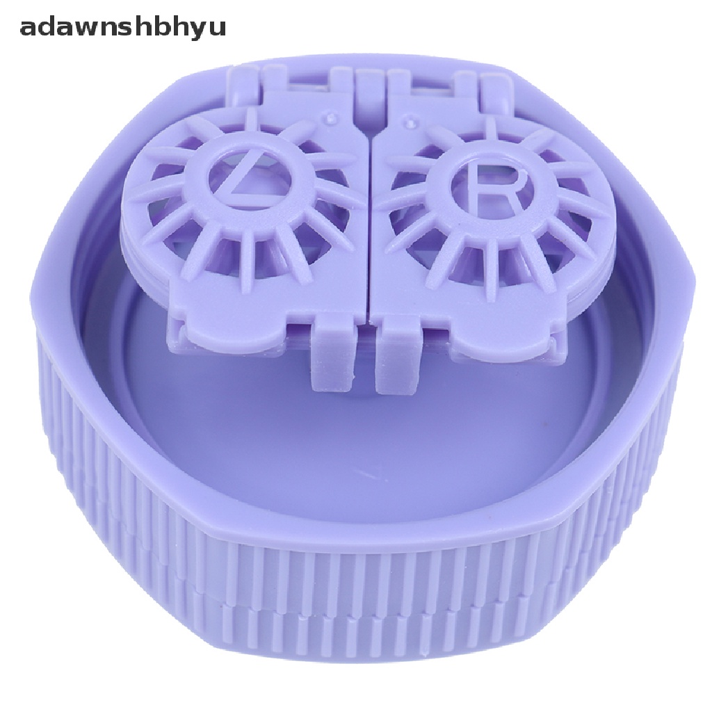 Adawnshbhyu 1X Portable Contact Lens Cleaner Case Kotak Rotasi Manual Pencuci Pembersih Travel ID