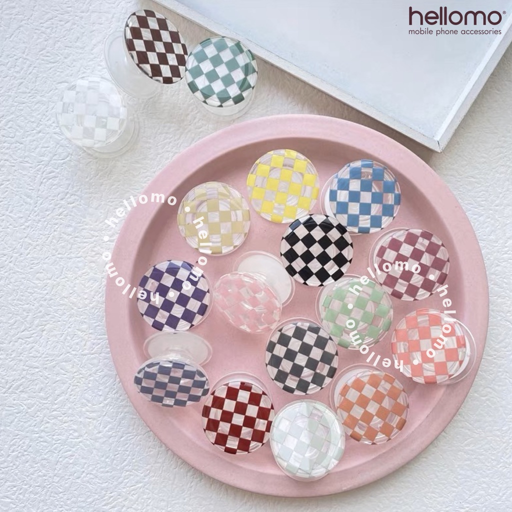 Griptok Transparan Socket Phone Holder Motif Kotak Stand Hp Universal