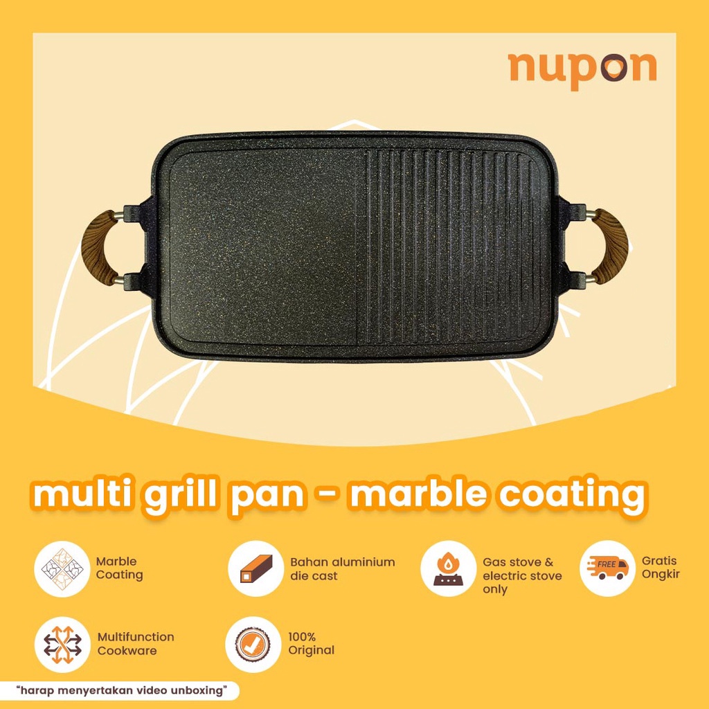 Alat panggang Multi Grill Pan - alat panggang teflon marble Multigrill Multigrillpan Nupon