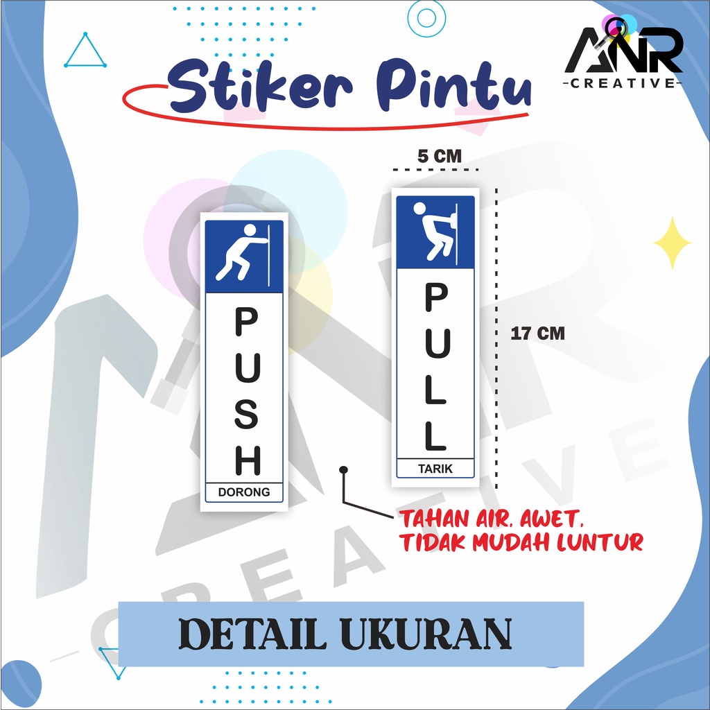 Stiker TARIK DORONG GESER Pintu / Stiker Pintu / Jual Stiker Tarik Dorong Pintu / Jual Stiker Waterproof