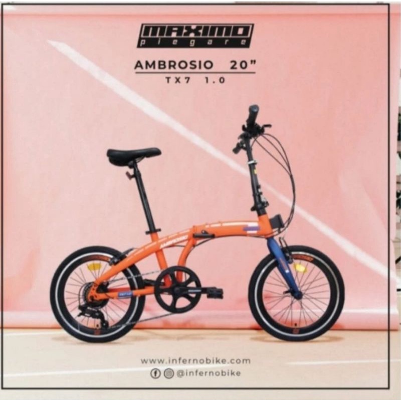 Sepeda Lipat 16 20 Famili Keluarga Family Maximo Piegare Ambrosio TX7 TX 7 Ban 1.0 1 Original