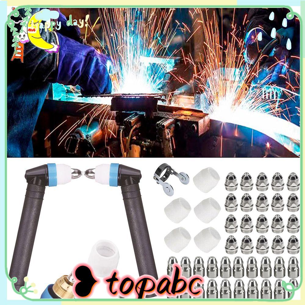 Top 46pcs Plasma Welding Torch Majelis Kit Tembaga Nikel Berlapis Alat Solder 1.1/1.3/1.5/1.7mm Nozzle Dengan Elektroda