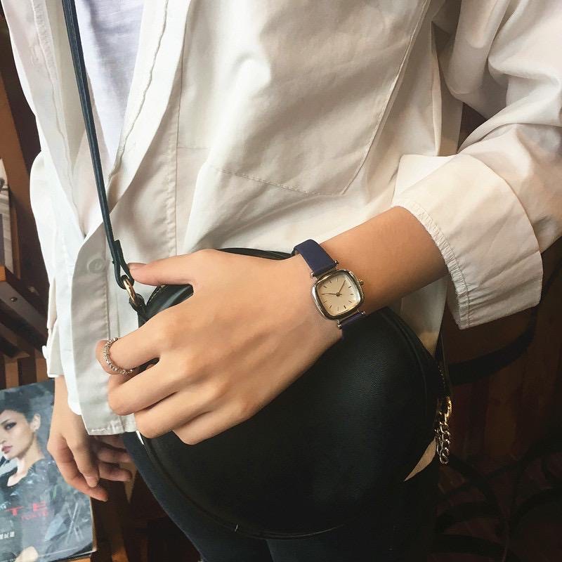 ONNIE Square Jam Tangan KY-FA Quartz Wanita Kulit Strap Vintage Style New Design Import