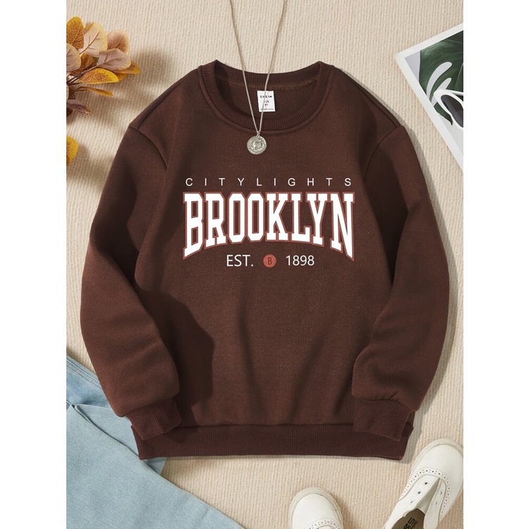 BROOKLYN est 1898 Sweatshirt Basic II Sweater Crewneck Print DTF II Sz M - XL Anak &amp; Dewasa ( Pria &amp; Wanita )