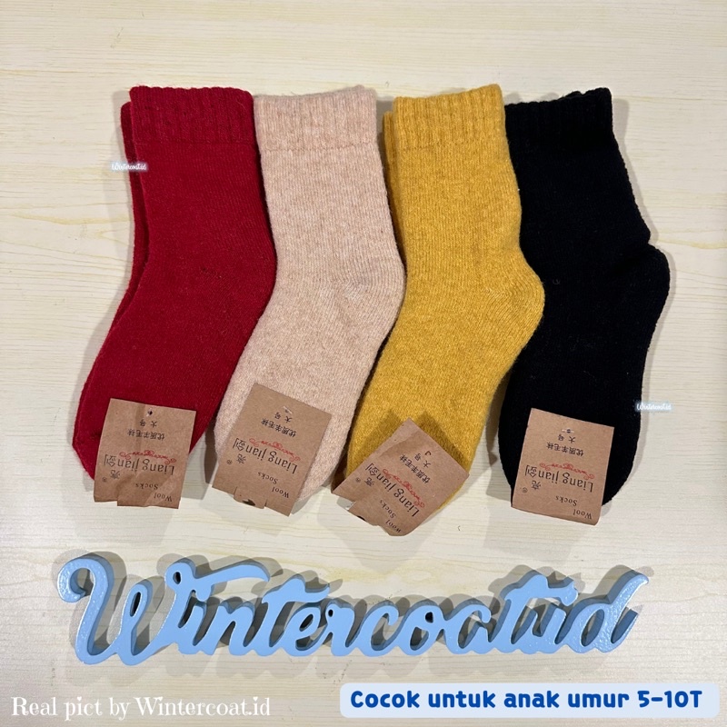 Kaos kaki thermal anak bulu domba winter kids socks sock musim dingin cowok cewek import hangat