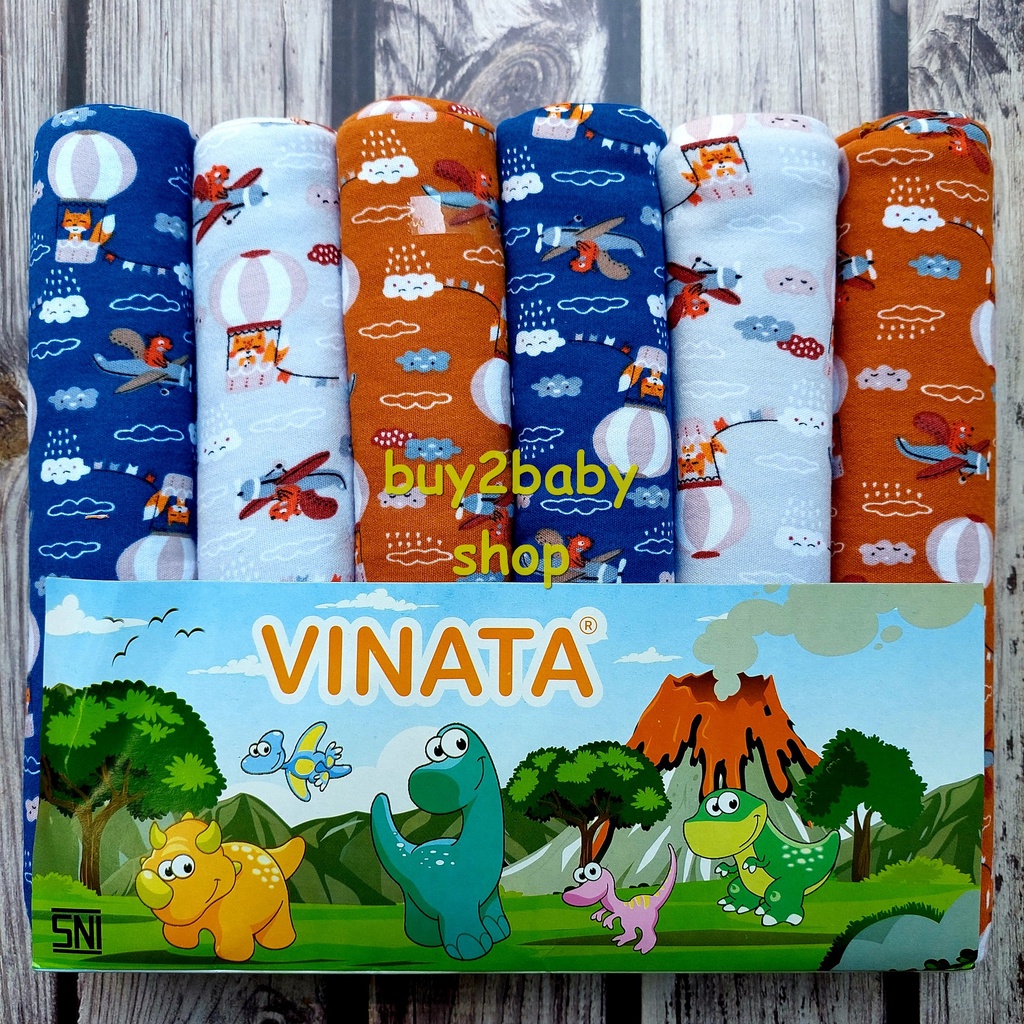 Bedong bayi Vinata bahan katun premium kualitas terbaik super comfort &amp; Soft isi 6 PCS