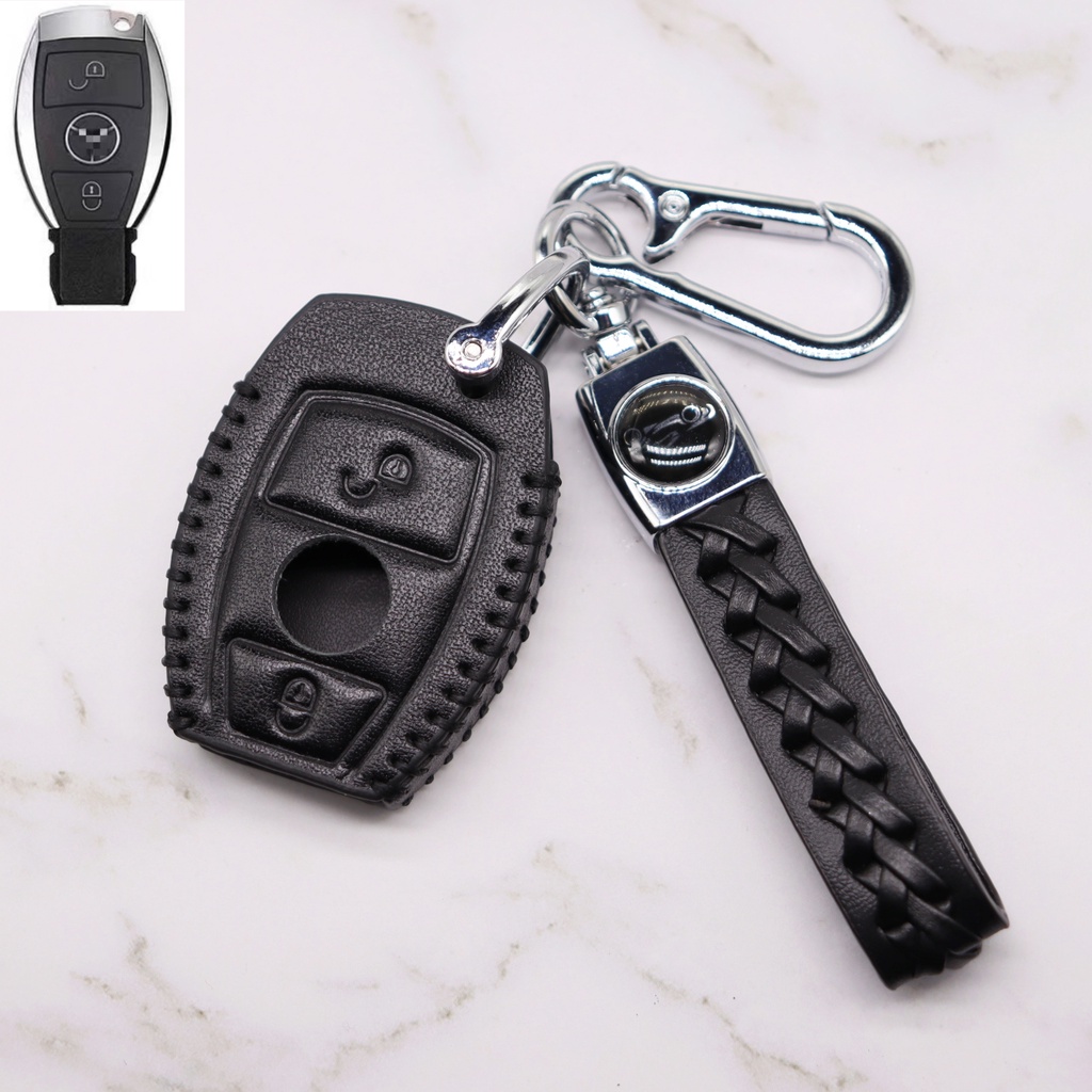 Mercedes-benz Leather key Holder cover Smart key case Luminous Sarung Kunci Mobil e200l cla clb