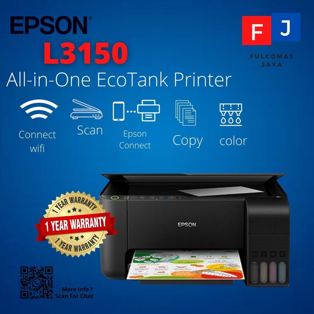 Epson L3150 / L3250 EcoTank WiFi Multifungsi Printer GARANSI RESMI