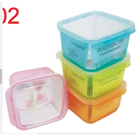 Rizkionline88 Kotak makan luch box rainbow ukuran 1280 ML kode LB 008