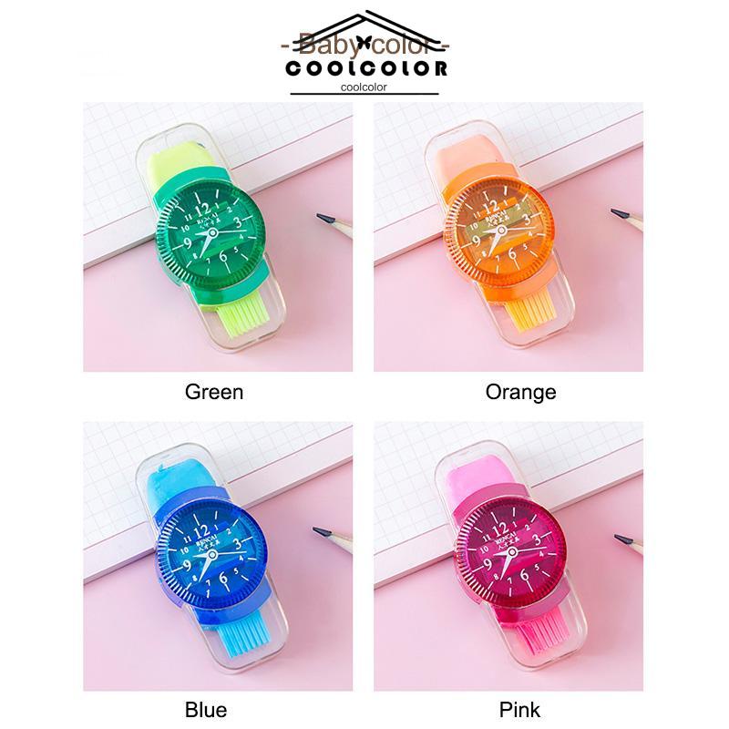 COD❤️Rautan Pensil Gaya Kreatif Rautan Pensil Jam Tangan  Rautan Pensil Karet Kuas  Kombinasi Tiga-dalam-Satu- cl