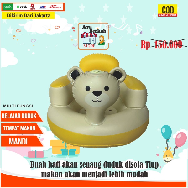 Sofa kursi tempat duduk bayi model beruang untuk belajar duduk Seat baby chair bear kursi makan bayi tanpa musik