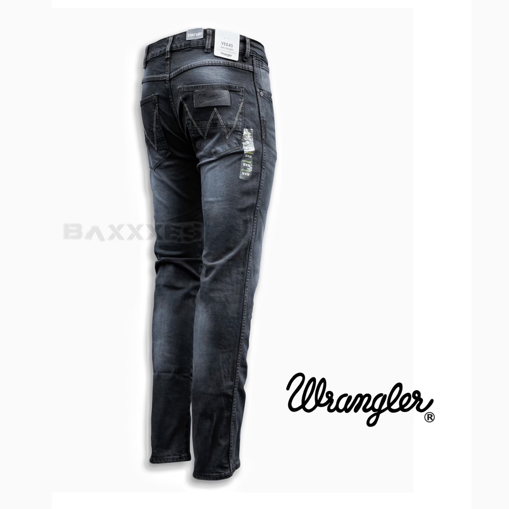 Wrangler Stretch Jeans - Celana Pnjang Pria - Dark Grey