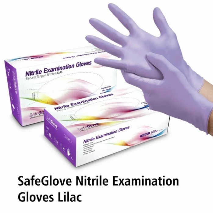Safeglove | Sarung Tangan Nitrile Powder Free | Exam Glove Lilac