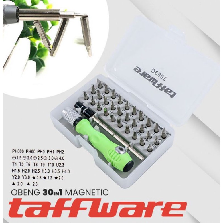Taffware Obeng 30 in 1 Magnetic Screwdrivers Tools for Smartphone - 7089C