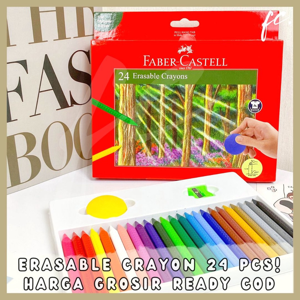 

Faber-Castell ORIGINAL Erasable Crayons set Krayon Bisa Dihapus 24 Pcs Alat Tulis Menggambar Mewarnai Lukis Art Craft Anak Sekolah Kantor