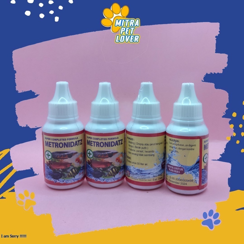 MENGOBATI SAKIT IKAN HIAS - METRONIDATZ DROP 30ML - OBAT FISH ANTI PROTOZOA JAMUR PARASIT ATASI BERENANG TIDAK IMBANG - MURAH ASLI GARANSI KUALITAS ORIGINAL - PET ANIMAL HEALTHCARE &amp; VETERINARY TAMASINDO OBAT KESEHATAN &amp; VITAMIN TERNAK HEWAN MITRAPETLOVER