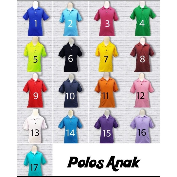 Kaos kerah Anak FO polos / kaos polo anak / poloshirt anak/ Kaos polo katun Premium / KAOS kerah ana