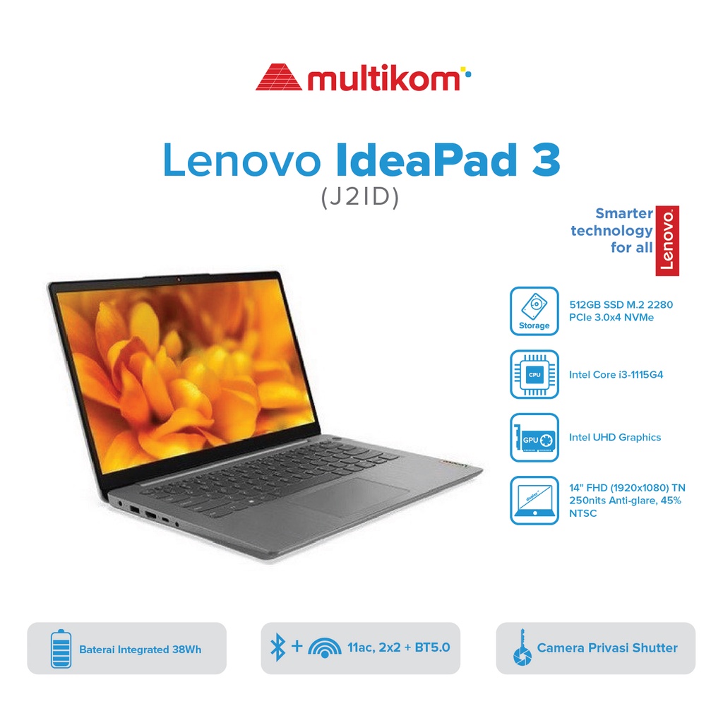 LENOVO IDEAPAD 3 14ITL6 J2ID - I3 1115G4 8GB 512GB UHD 14&quot; FHD W11+OHS