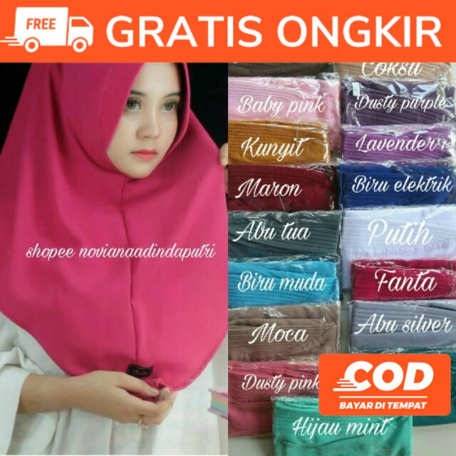 Khimar Pet Antem / Khimar simpel pet / Bergo pet