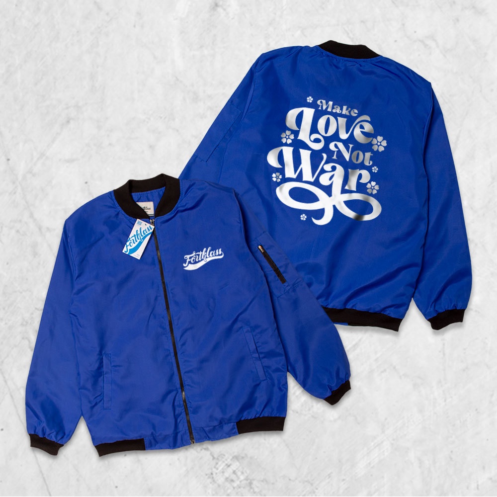 Fortglass Jaket Bomber Gafi Love Jaket pria Lengan Panjang